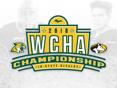 WCHA Championship 2 badge brand hockey illustration lockup patch