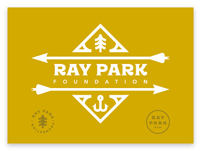 Ray Park Foundation (3) arrow badge brand fishing hook hunting illustration logo michigan patch pine