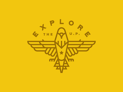 Explore The Up Concept brand eagle explore identity illustration lines logo mark michigan usa