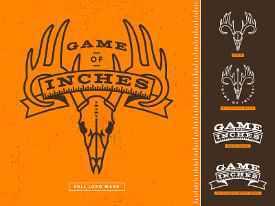 Game Of Inches antlers banner brand buck hunt hunting icon illustration logo skull sportsman