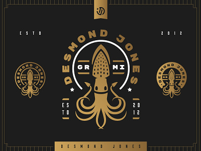 Desmond Jones badge band icon illustration logo mark michigan music patch squid