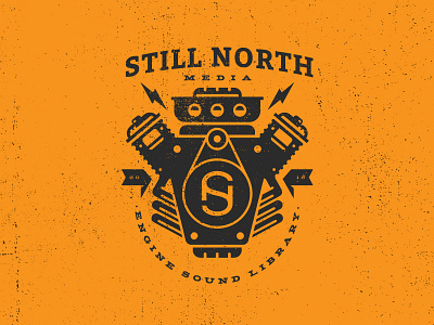 Still North Sound Library badge engine grunge illustration media monogram motor patch sticker