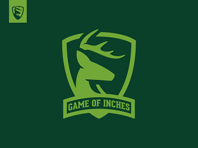 Game of Inches badge brand buck deer icon illustration logo mark patch whitetail