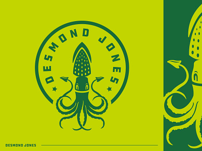 Desmond Jones Preview badge band brand desmond jones illustration logo mockup patch squid