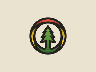 WIP badge icon lines logo patch pine tree recycle thick lines tree