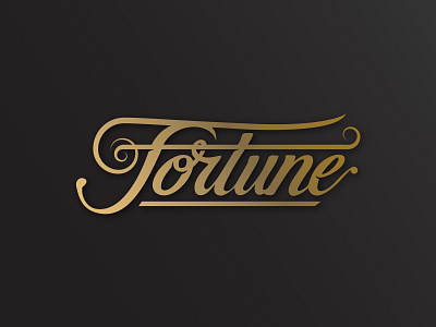 Fortune gold lettering script