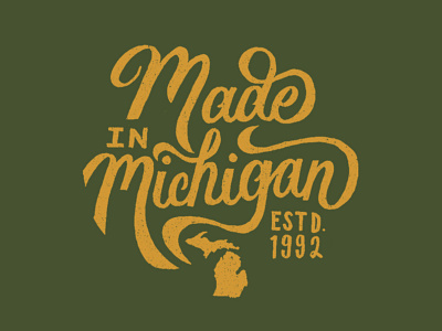 Made In Michigan lettering lettering michigan print script typography