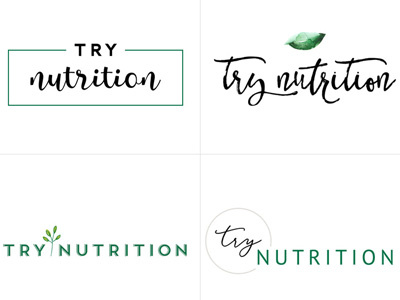 Nutritionist Logo Design Concepts fresh green health coach leaf leaves logo concepts minimal modern nutrition organic simple wellness brand