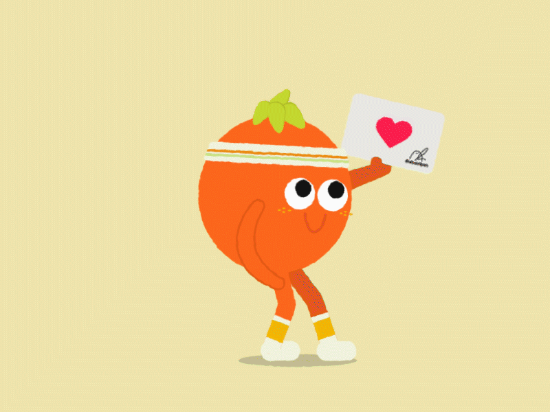GO Orange GO!! animation character character design cute fun funny flat design fruit illustration fun and happy illustration orange