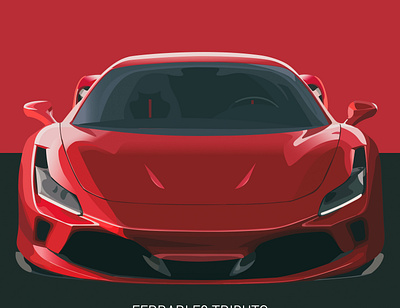 Ferrari F8 Tributo design illustration vector
