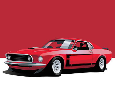Mustang Boss 402 design illustration vector
