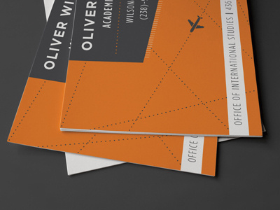 Study Abroad Business Cards abroad airplane branding business cards identity orange study