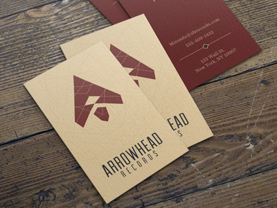Arrowhead Records Business Cards branding business cards identity label music records