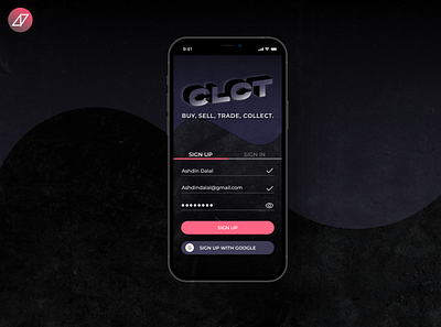 CLCT Sign Up Page app design logo minimal streetwear streetwear logo ui ux web