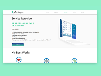 Portfolio website UI services page design fiverrgigs flat illustration minimal ui ux web website