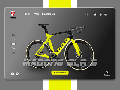 Sports Bike Showcase Webpage UI Design branding cycle design neumorphism ui web