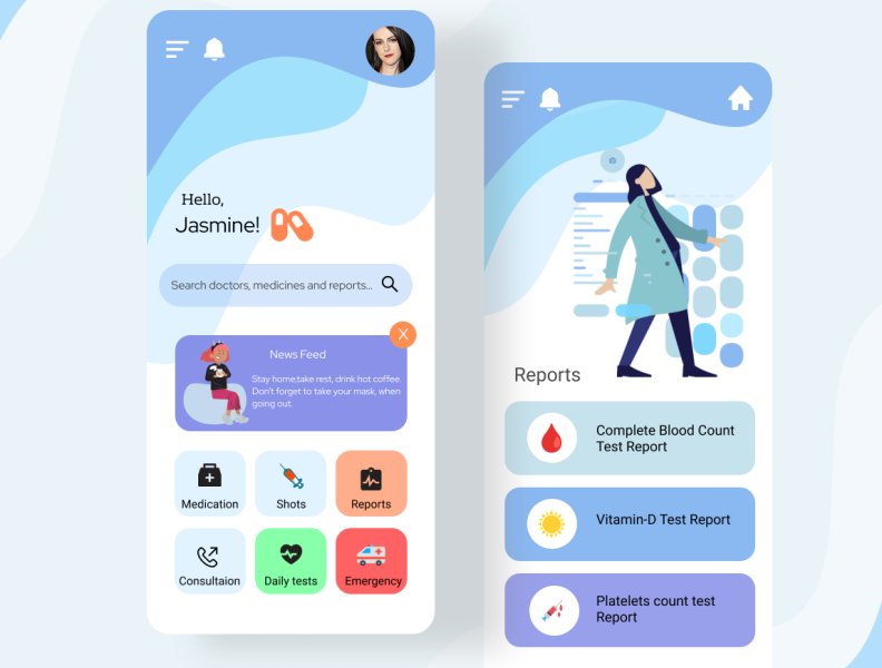 Healthcare App UI Design by Anmol Saxena on Dribbble