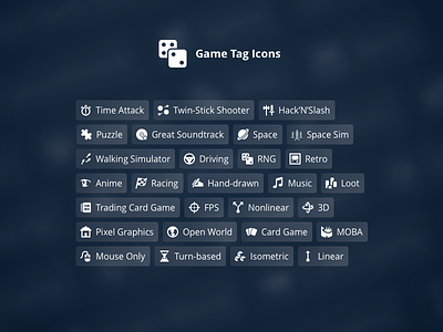 Game Tag Icons iconography icons steam store tag cloud tags video games