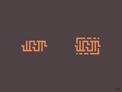 WGM ambigram blocky lettering logo monogram symmetrical