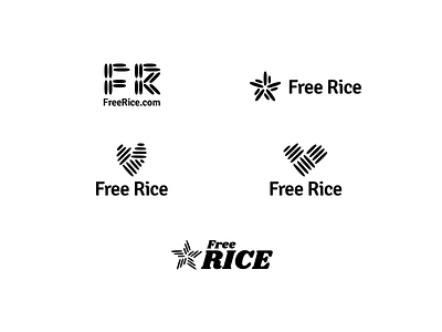 Free Rice Redesign Concepts branding grains logo monochrome rice