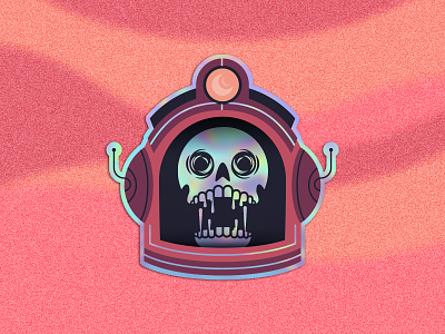 Astro Skull astro astronaut holographic skull space stickermule