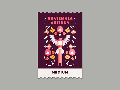 Guatemala Antigua antigua bird coffee guatemala label quetzal stamp sticker