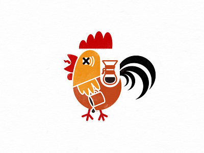 Rooster bird breakfast chemex coffee coffee mug design espresso illustration rooster