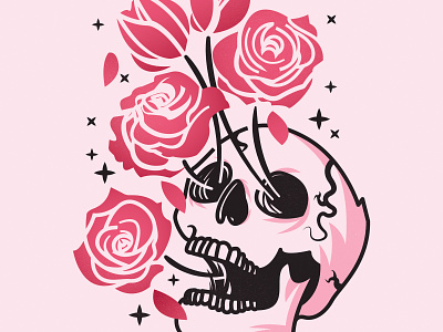 Bring Me Back to Life coffee design illustration roses skull