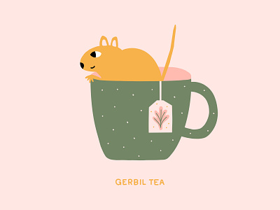 Gerbil Tea gerbil hand drawn illustration procreate tea