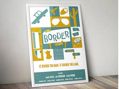 The Border 50s film illustration jack nicholson movie movie poster poster retro texture vintage