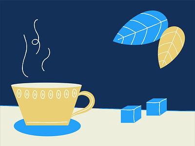Mint Tea drink illustration illustrator leaves sugar teacup texture