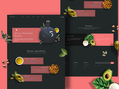 Beauty products Website app design illustration landing page landing page design landing page ui ui ui ux ui ux design user inteface web design website ui design