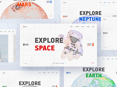 MSpace app concept illustration minimal space spacex typography ui uidesign uiux web webdesign website zero