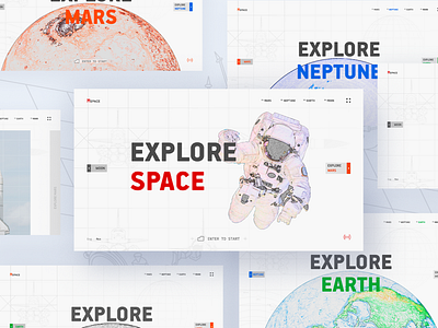 MSpace app concept illustration minimal space spacex typography ui uidesign uiux web webdesign website zero