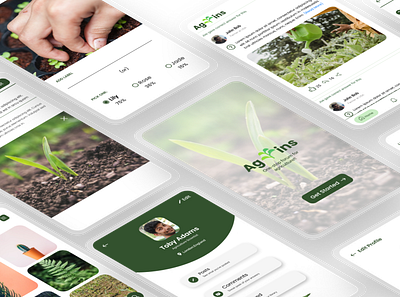 Agrins - Agriculture Forum agriculture app app design design forum minimal mobile app ui ux