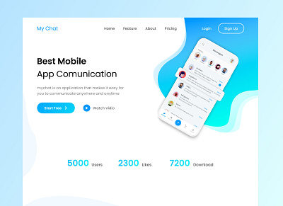 My Chat Landing Page chat chatting landing page message ui web design website
