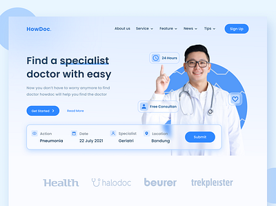 Medical Landing Page clinic consultation doctor doctors health health care healthcare homepage hospital inspiration landing page medic medical medical landing medicine populer ui ux web design website