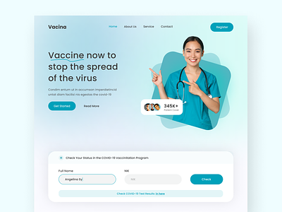 Vaccine Landing Page clean covid doctor health health website home page landing page medical minimalist pandemic ui design ux design vaccine vaccine landing page vaccine website vaksin virs web design website website design