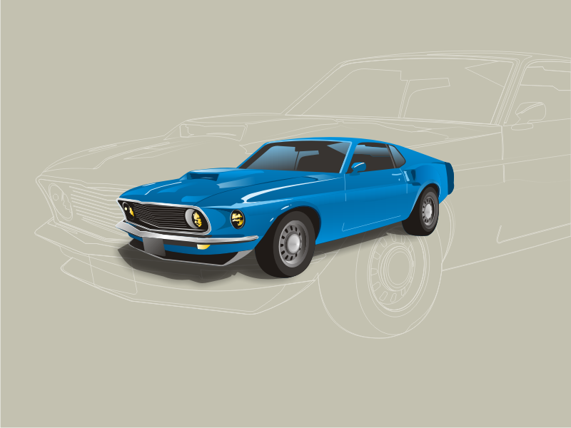 Mustang Illustration by Zoran Trifunovic on Dribbble