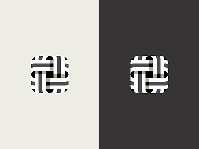 Intertwine knot logo mark square symbol weaving