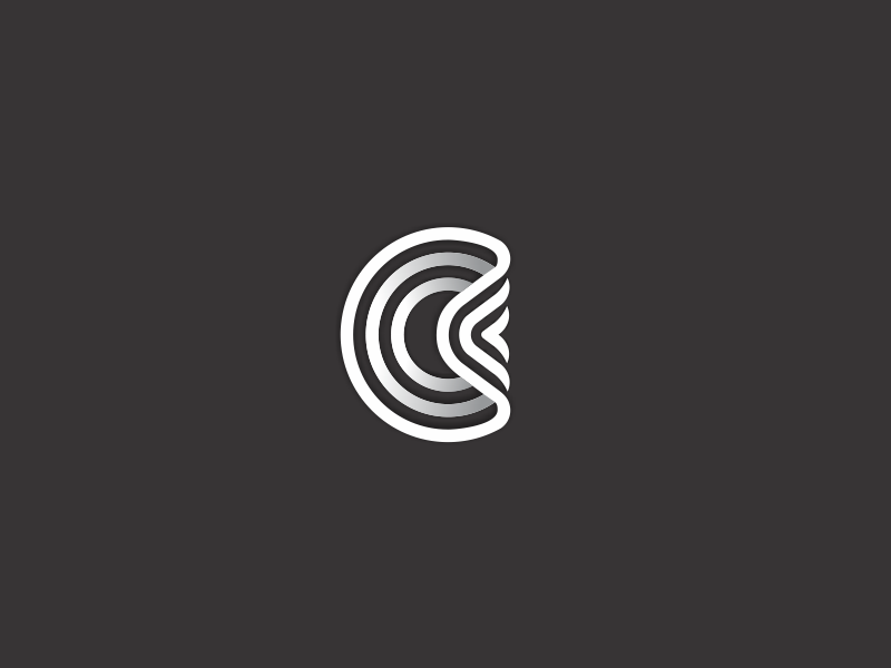 Bended Circle symbol simple mark logotype logo line identity icon design distorted bent circle