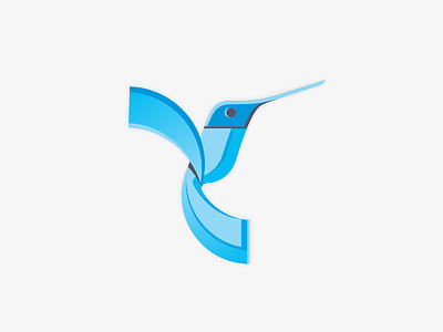 Blue Colibri bird colibri design flight hummingbird icon identity illustration logo mark simple symbol