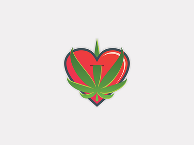 Marijuana In My Heart! cannabis ganja heart illustration jane leaf logo love marijuana mary symbol vector