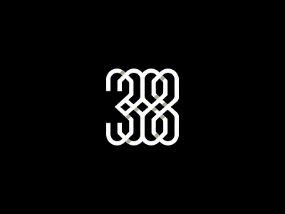No. 38 3 8 design icon identity letter line logo mark number symbol typography