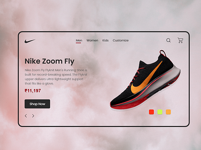 Nike Shoes Landing Page adobexd branding design shoe ux web