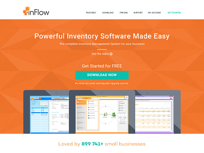 Inflow Inventory Software redesign homepage homepage redesign software ui web design