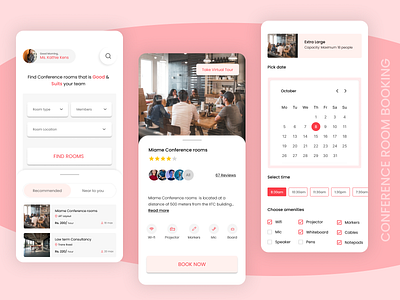 Conference room Booking app conferencerrom design roombooking ui