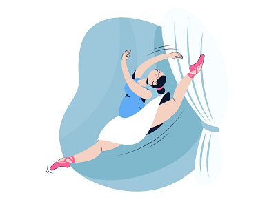 ballerina character design flat illustration illustrator vector