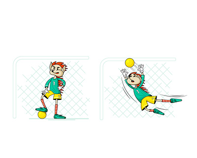 footballer character design flat illustration minimal vector