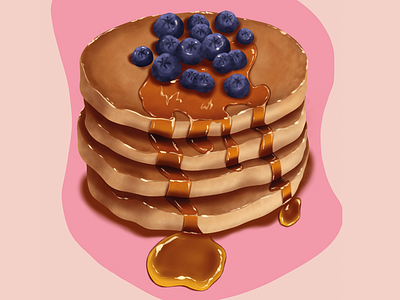 Blueberry pancake design digital drawing illustration inspiration procreate tutorial